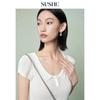 Shuxi Yunyou Women's Ribbed Polo Knit Short Sleeve Top