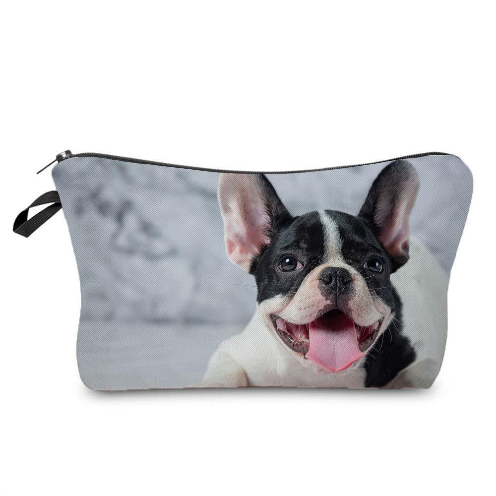 Damen Kosmetiktasche mit Hundeaufdruck Toilettenartikel Organizer Reiseaufbewahrungskoffer 6675