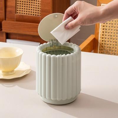 Press Open Lid Garbage Bin Large Opening Waste Bin Cute Storage Bucket  Office