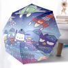 1pc Thunderbirds Hapidanbui Automatic Folding Umbrella - Portable 3-Fold Design with 8-Bone Iron Frame, Perfect for Outdoor Use, Festive Gifts, Travel