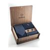 Pierroni Navy Blue Tie Handkerchief Cufflinks Socks Special Set