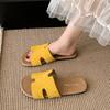 Francuskie obuwie wierzchnie na płaskiej podeszwie, klapki na jeden pedał, fajne kapcie damskie 2025 lato nowe, wróżkowy styl, retro, plażowe klapki jednosłowne