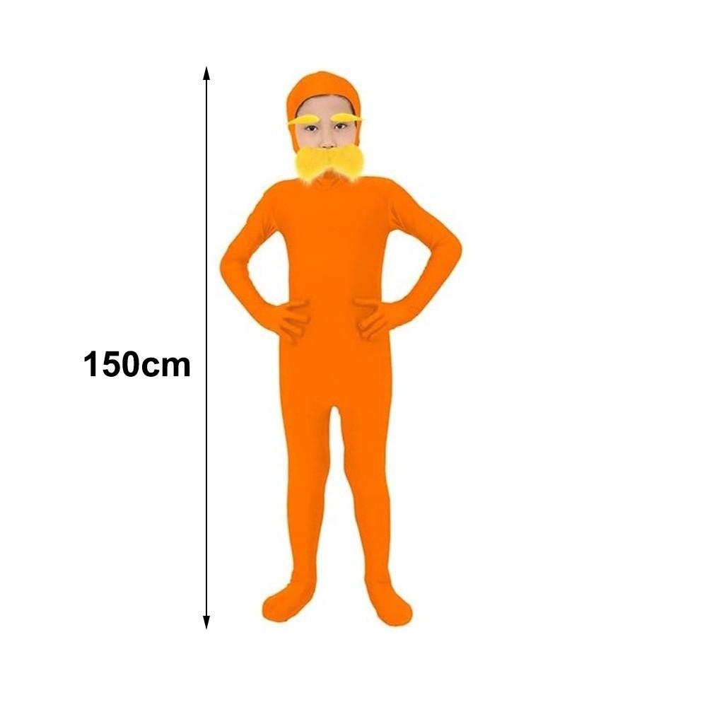 Yellow Mustache and Eyebrow Halloween Costume Spandex Jumpsuit Costume  for Adult Kids