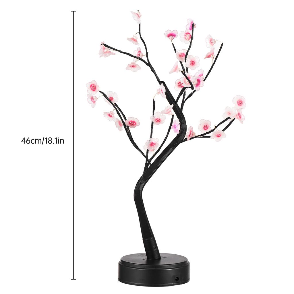 Artificial Cherry Blossom Tree Lights 36 Light Cherry Flower Tree Touch Switch 2 Light Modes Aesthet