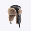 Unisex Winter Windproof Leather Aviator Hat with Warm Ear Protection