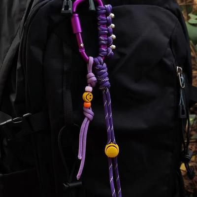 Portable Carabiner with Rope Woven Lanyard for Bottles and Keys