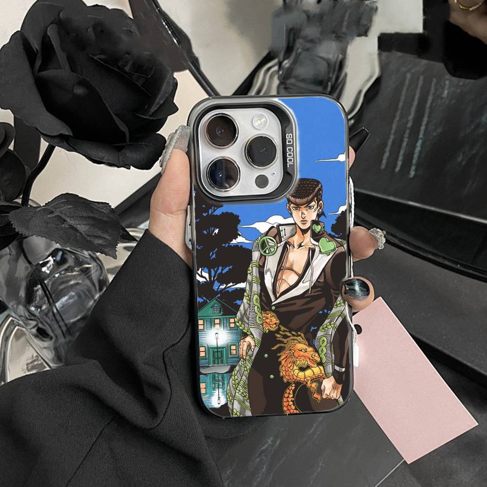 

Чехол для телефона с изображением из аниме JoJo s Bizarre Adventure Для IPhone 16 17 15 14 12 13 Pro Max Черный цвет Ударопрочный чехол iPhone14Pro