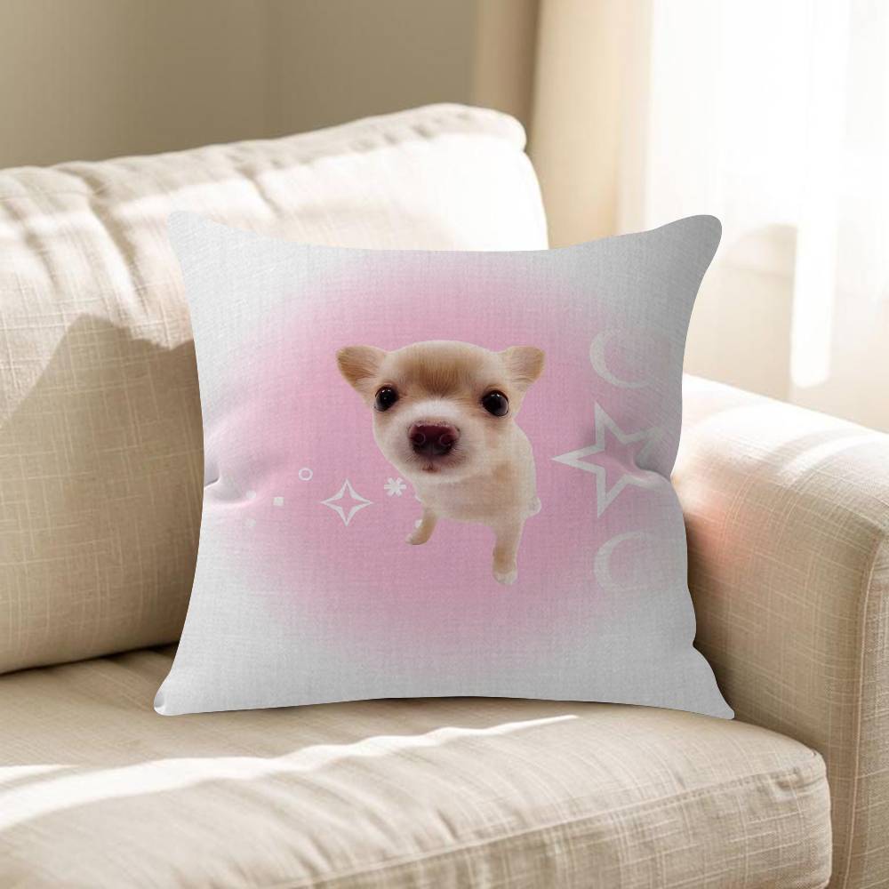 Cute Dreamy Pink Blue Puppy Animals Pillow Cushion Cover Pillowcase Living Room Sofa Home Decor Customized