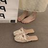 French niche nude with skirt bag head sandals girl summer gentle fairy evening breeze half slippers