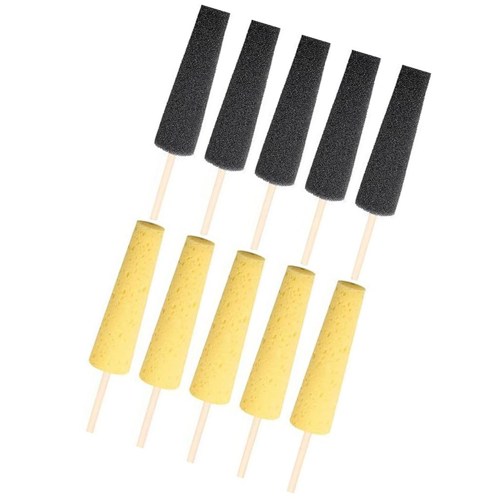 10Pcs Pottery Trimming Tool Sponge on Stick Wood Handle Ceramic Clay Trimming Sponge Tool For Pottery Shaping Smoothing