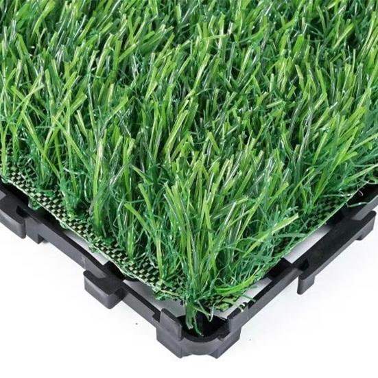 Artificial Grass Mat, 12 x 12 Inch Square Fake Grass Rug, Interlocking Faux Green Turf Patch Tiles for Balcony, Patio, Deck,