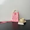 Mobile phone bag flower knitted bag niche versatile shoulder messenger bag trendy tote bag flower knitting