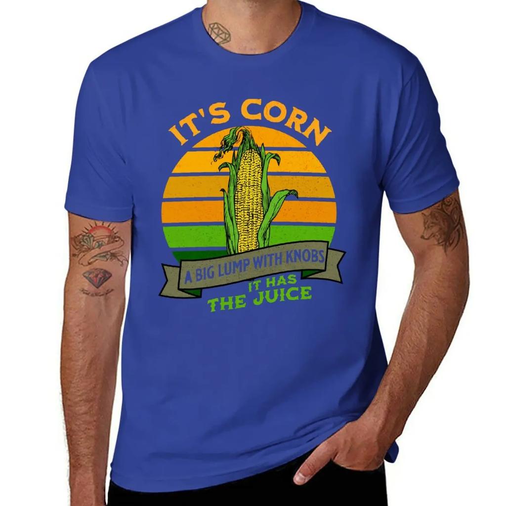 Funny Corn - Retro Vintage It Has The Juice It’s Corn T-Shirt Vintage Clothes Blacks Slim Fit T Shirts for Men