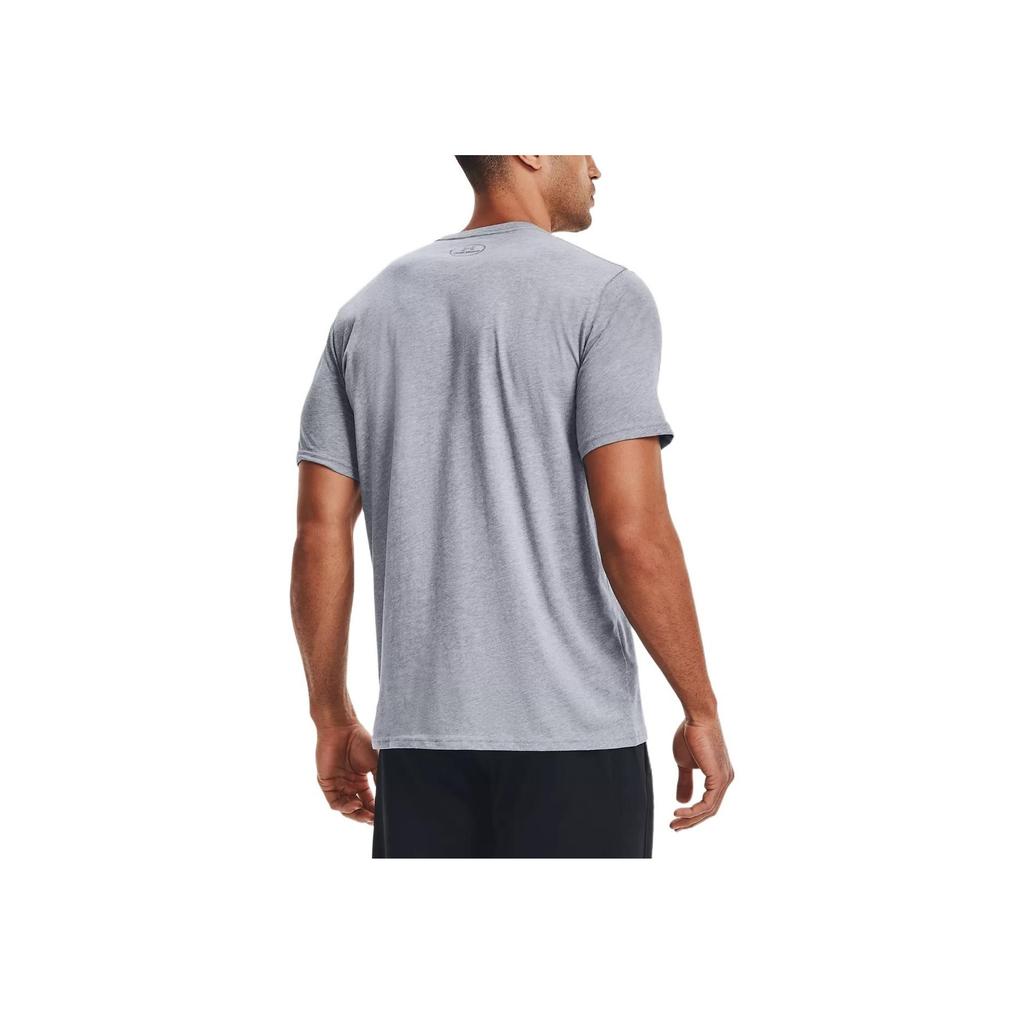 Under Armour Solid Color Printed Logo Round Neck Soft Comfortable Short Sleeve T-Shirt Men Tops Gray 1329581-035