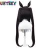 UETEEY Uma Musume Pretty Derby Vivlos Cosplay Wig Ears Tail Halloween Party Costume Prop Synthetic Hair Heat Resistant Fiber