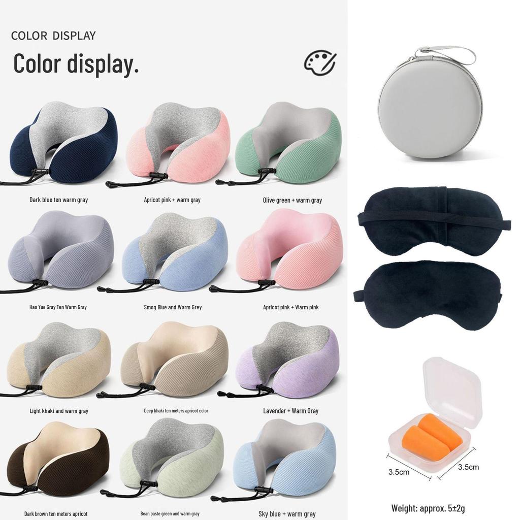 Four Seasons U-Shaped Memory Foam Neck Support Pillow for Travel and Office