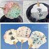 Blank Rice Paper Fan Round Fan Paper Hand Fan Wedding Fan Decorative Painting Fan Blank Fan Kids