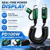 Data Transfer Digital Display Cord 100W Fast Charging Charging Line  Laptop Charging