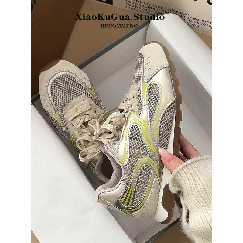 Shoes women's 2025 new summer soft-soled Agande training shoes mesh breathable thick-soled sports casual dad shoes