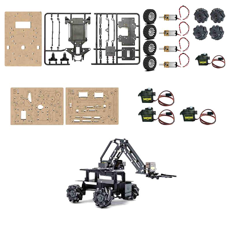 Acrylic 4WD Robot Car Motor Ackerman Omnidirectional Tracking Chassis  For Arduino STM32 ESP32 Programmable Robot Car DIY Kit