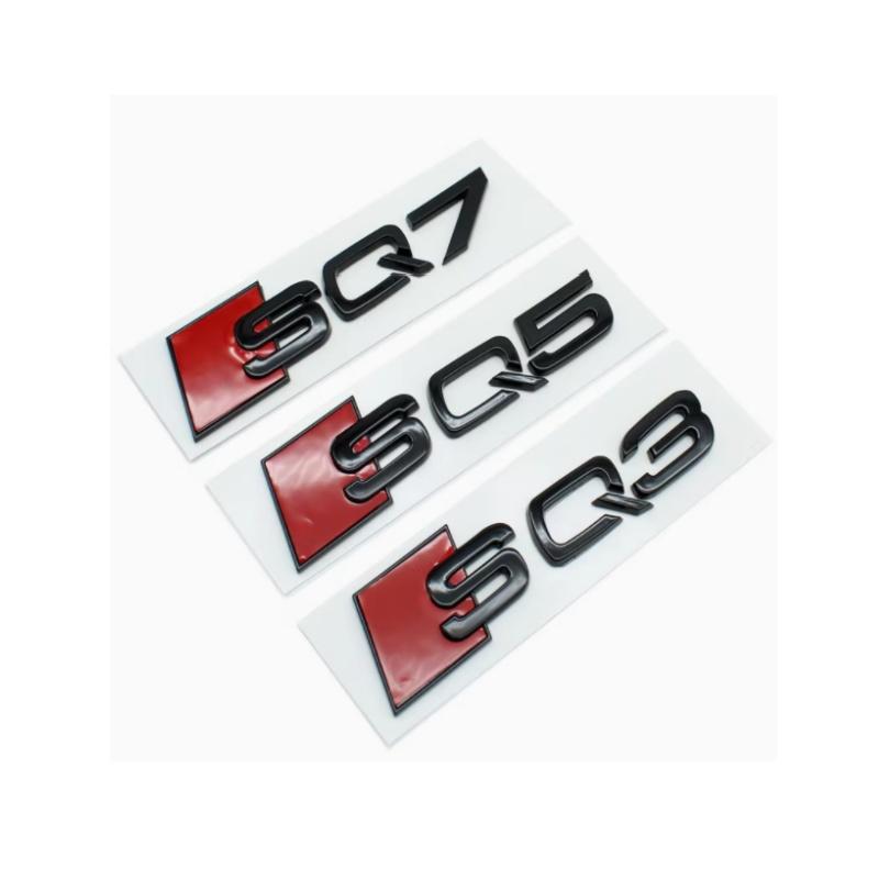 1pcs 3D ABS black/silver for 4EIY SQ2 SQ3 SQ5 SQ7 SQ8 car Letter Emblem Side Fender Rear tail trunk badge sticker Decal styling