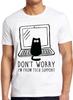 Cute Cat Don't Worry I'm From Tech Support Geek Meme Funny Gift Tee T Shirt M899