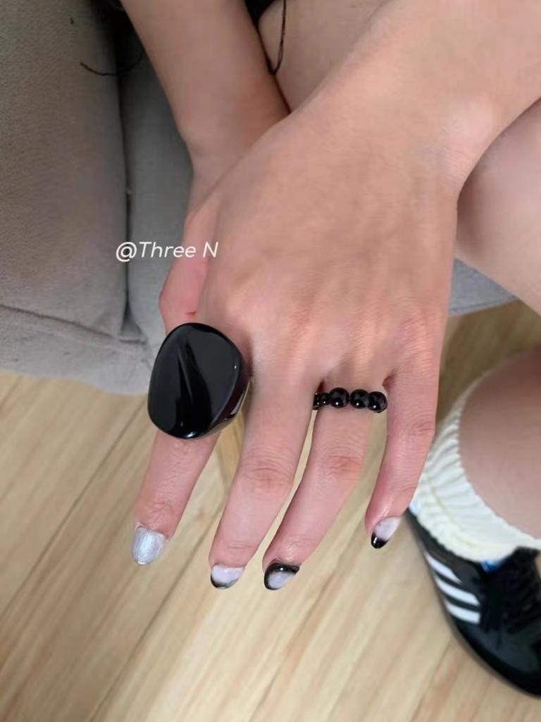 Resin special shaped geometric stacked index finger ring