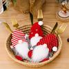 Gnome Doll 2025 Christmas Cutlery Holder Knife Fork Pocket Bag Knife and Fork Bag Rudolph Tableware Set New Year Dinner Decor