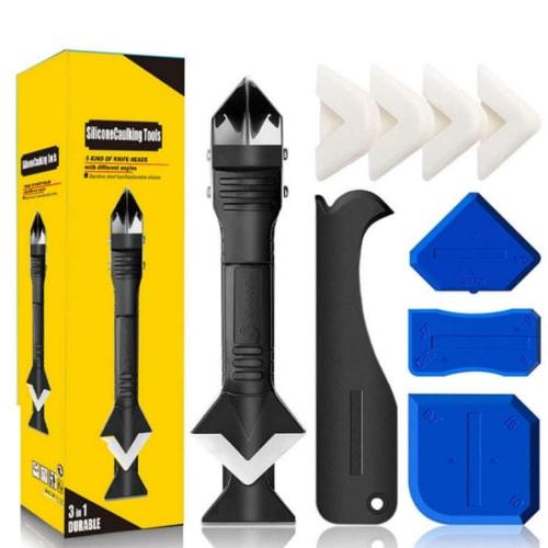 

Набор из 10 штук инструментов для заделки швов Jindizi со шпателем для заделки швов, скребком для заделки швов, инструментом для герметика, резаком, угловым скребком и двусторонним инструментом для заделки швов