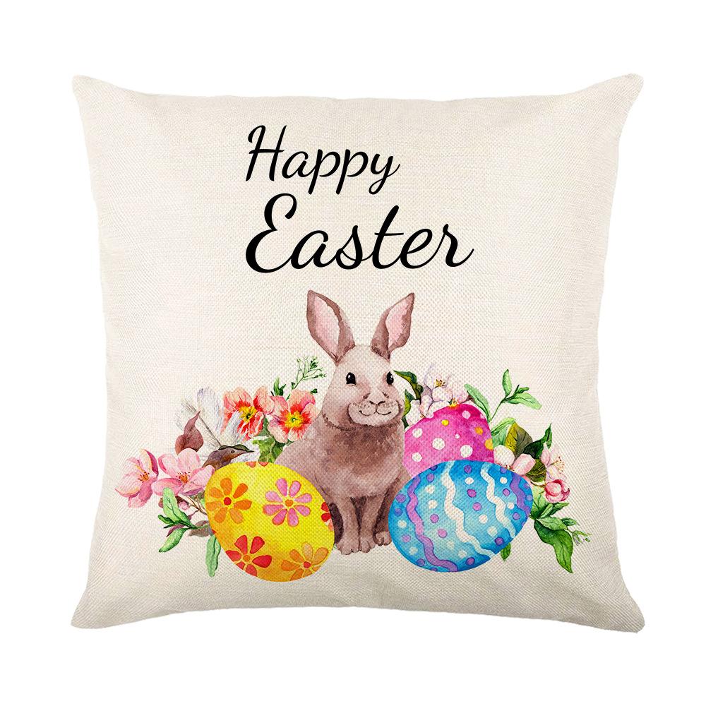 Home Nordic Easter Bunny Pillow Cover Sofa Pillow Bedside Pillow Cover Linen Pillow Cover