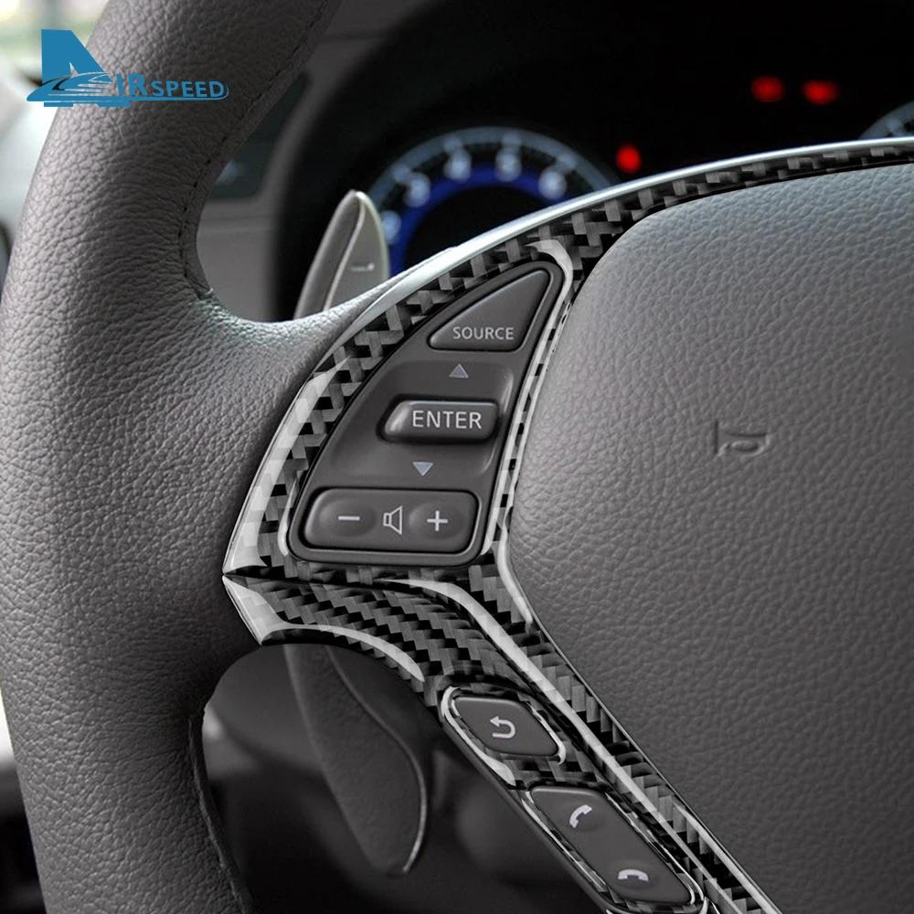 For Infiniti G25 2010-2013 G35 2007-2008 G37 2008-2013 LHD RHD Steering Wheel Button Frame Real Soft Carbon Fiber Sticker Trim
