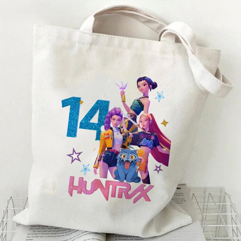 Kpop Witch Hunter Girls Birthday Printed Canvas Bag 35*40 Single Shoulder Handbag Supermarket Shopping Bag