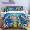 Pokémon Pattern Bedding Home Decoration Birthday Gift (1 * Duvet Cover + 2 * Pillowcase, Without Core)