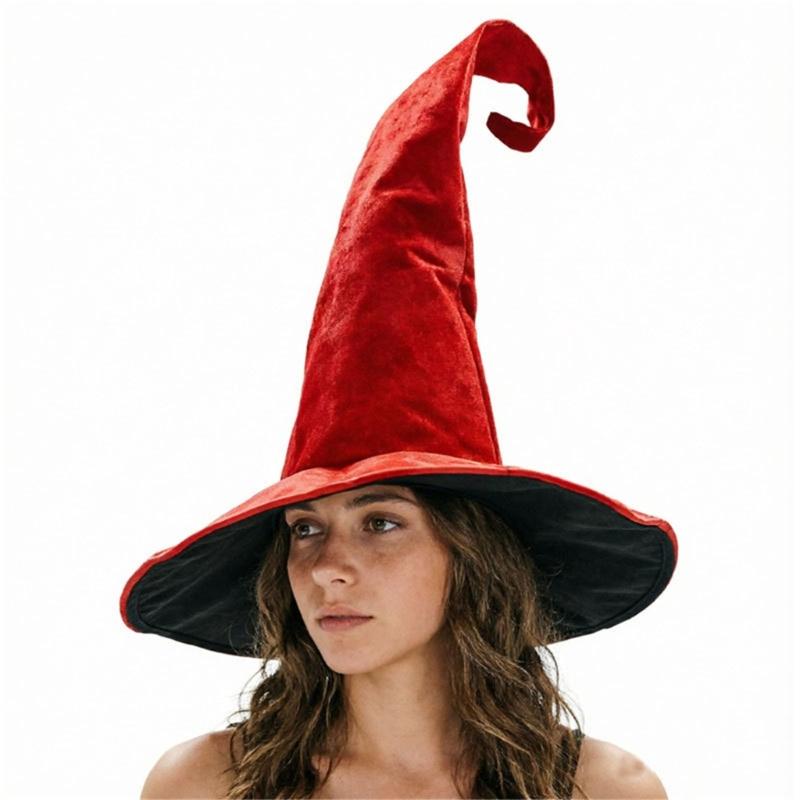 Tall Pointed Party Hat for Seasonal Costumes, Shapeable Outline and Tip with Soft Polyester Shell and Support Frame
