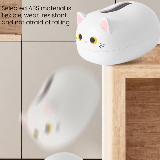 Tissue Dispenser Cute Cat Shaped Paper Holder Large Capacity Wide-Mouth Design Multi-Functional Storage Box