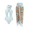 2024 Fashion Floral Bikini Set & Sun Protection Beach Dress