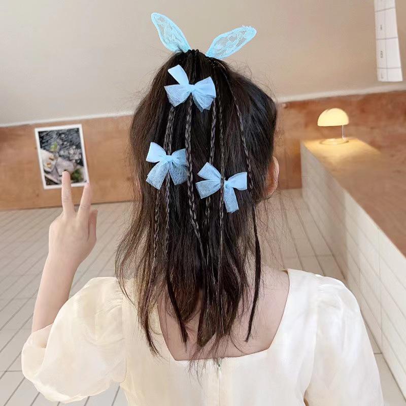 Heart Braids Kids' Wig Hair Ties - Sweet High Ponytail Accessories for Girls