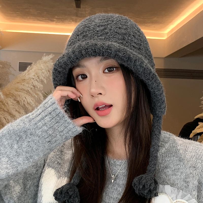 All Match Large Head Circumference Plus Wool Hat Autumn and Winter Outdoor Windproof and Warm Ear Protection Hat High End Feel Balaclava Hat