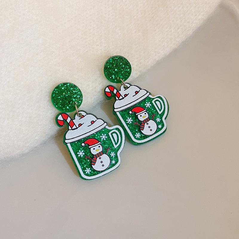Silver Needle Snowflake & Snowman Alpaca Holiday Stud Earrings - Sweet Fashion Trend