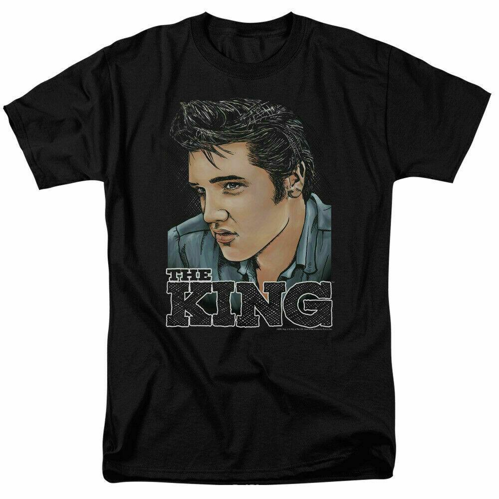 

26 Elvis Presley Graphic King T Shirt Licensed Rock N Roll Music Band Tee Black Unisex T-Shirt XXXXL