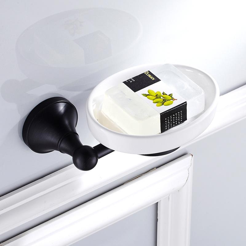 

black Bathroom accessories soap dish Embossed brass soap bar holder hotel soap holder Wall-mounted dish Bronze ceramic tray