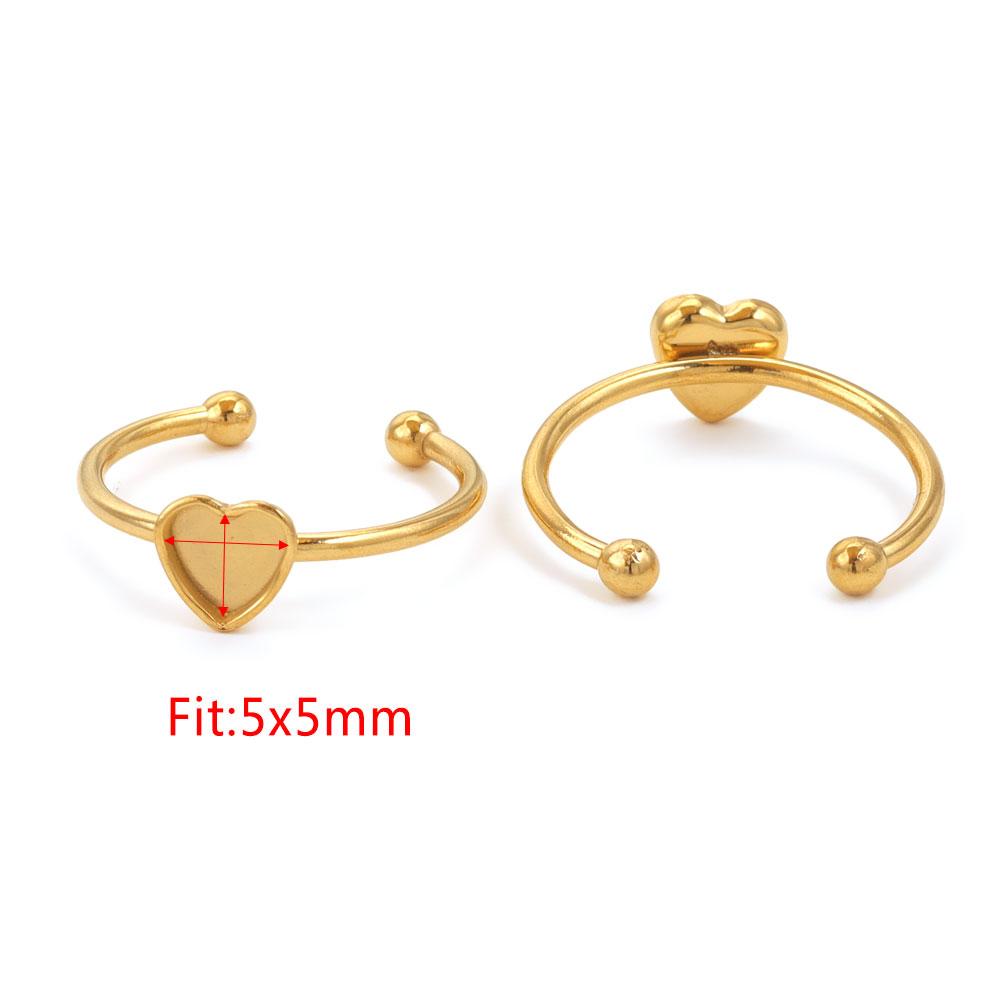 10 Stück Verstellbare Edelstahl Offene Ringfassungen Leere Basis Fassung Cabochon Ringe Für Schmuckherstellung DIY Fingerring Leere
