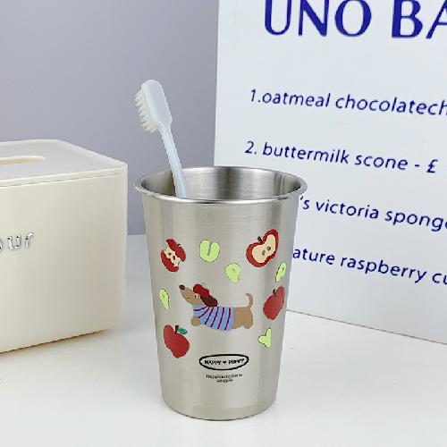 Question Mark Boys and Girls Thickened Anti-fall Stainless Steel Couple Toothbrush Cup Simple Mouthwash Cup Creative Wash Cup