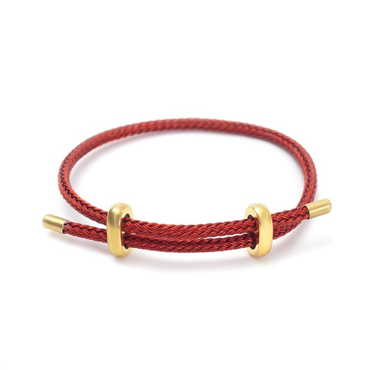 8-Shaped Stainless Steel Buckle 3MM Adjustable 20% Lucky Beaded Weave Bracelet Fashionable Couple Jewelry Wire Rope Bangles