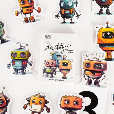 30pcs Mechanical Heart Stickers Set Mini Cartoon Robot Diary Album Decoration Adhesive Gift Seal