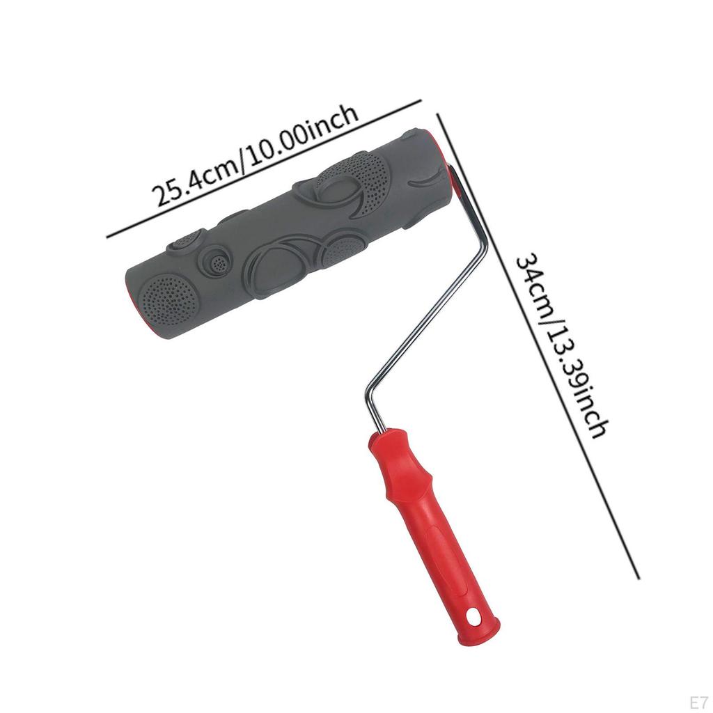 Rolă de vopsea de 10 inch, decorare pentru vopsire, gofrare, textură din cauciuc, multifuncțională