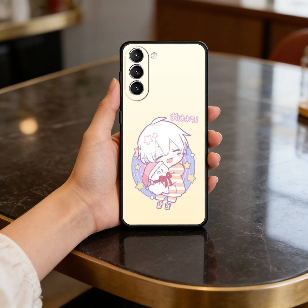 Singer M-Mafumafu Ctue Phone Case For Samsung S25,24,23,22,30,21,10,9,Ultra,Plus,Lite,FE,4,5 G Soft Black Case