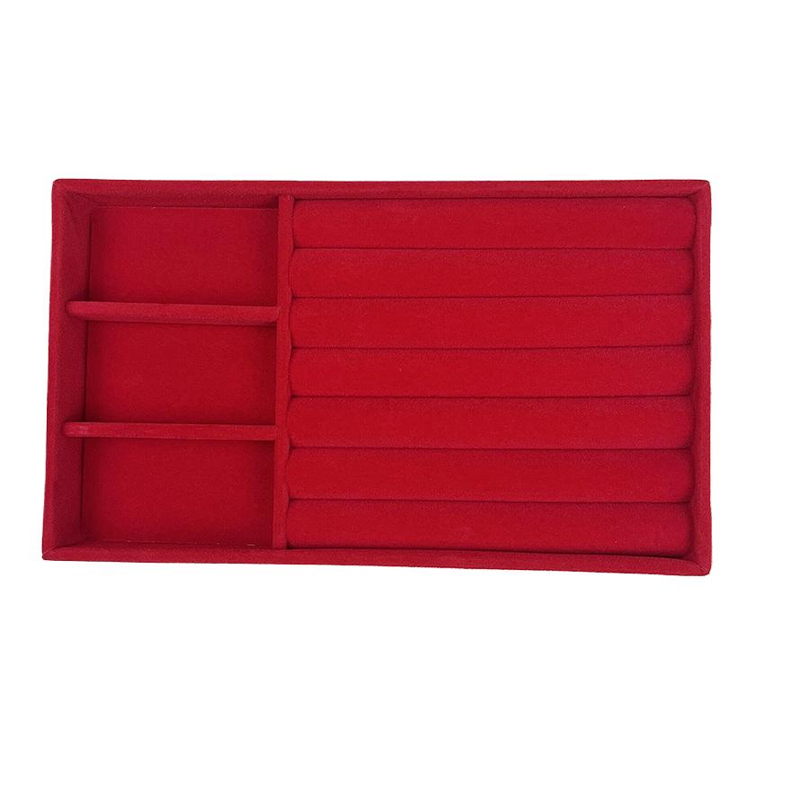 1PC, Flocking Jewelry Box Jewelry Tray, Color: red