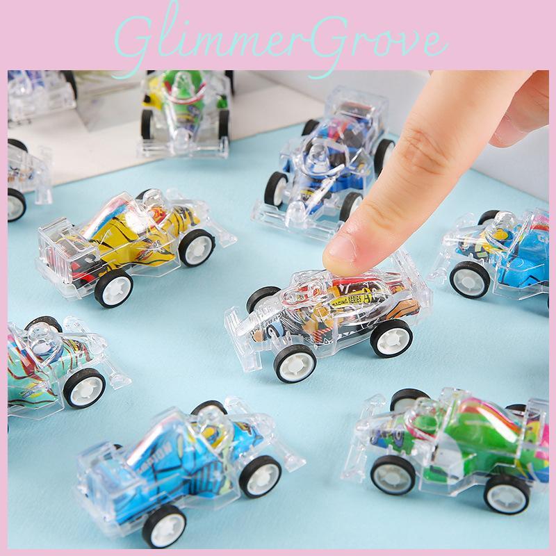 Simulation Mini Inertial Transparent Double Layer Graffiti Car Children Toy For Toddler Play
