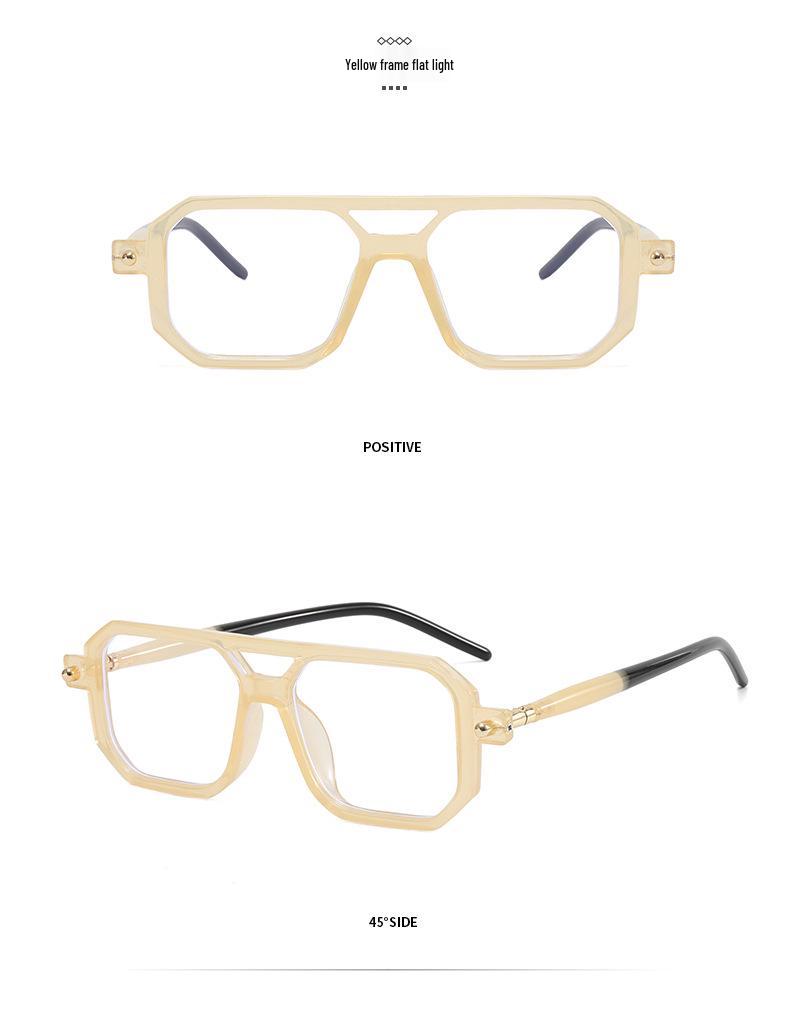 Trendy European & American Thick Frame Double Beam Square Sunglasses for Men & Women